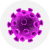 Virus particle with COVID-19 structure, microscopy image.