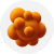 Spherical molecular model with orange spheres representing atoms in a chemical compound.