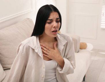 Shortness of breath and chest discomfort due to air quality issues.
