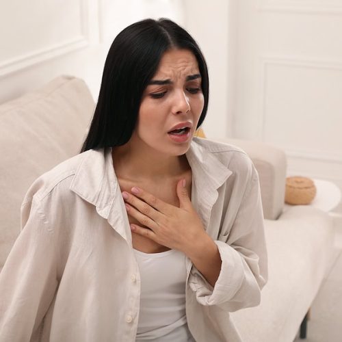 Shortness of breath and chest discomfort due to air quality issues.